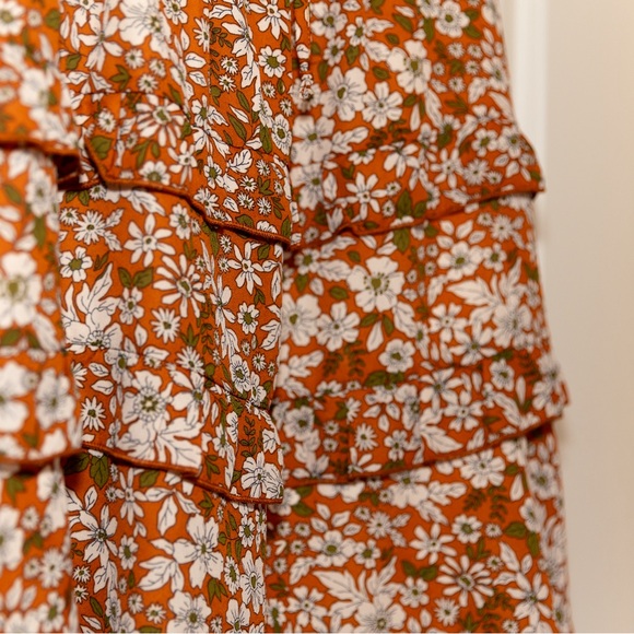Altar’d State Orange Floral Fall Mini Dress - Picture 6 of 9